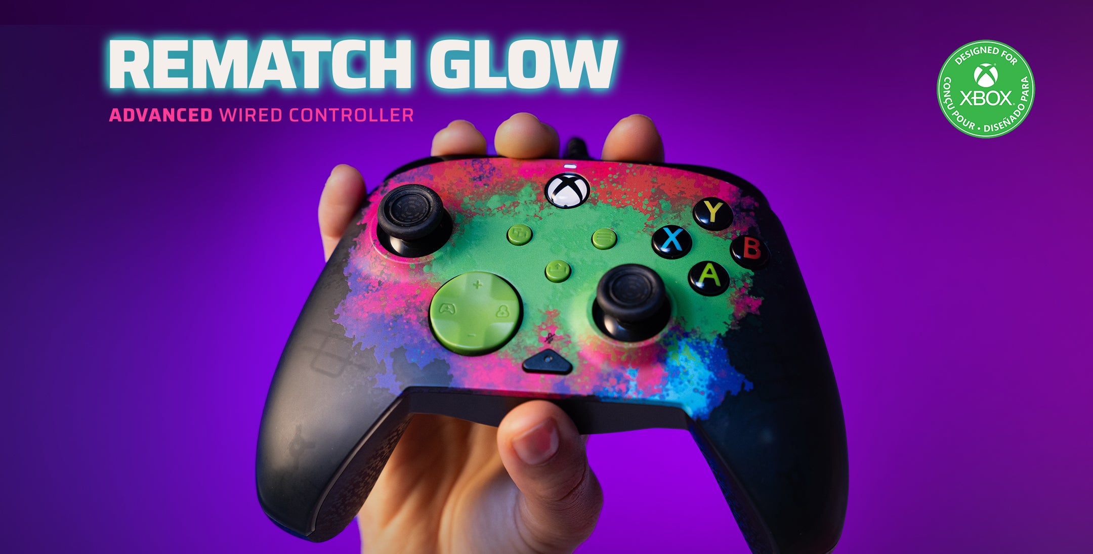 Xbox Series X|S & PC Space Dust REMATCH GLOW Advanced Wired Controller