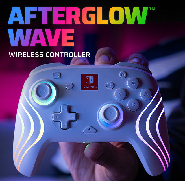 Nintendo Switch White Afterglow Wave Wireless Controller