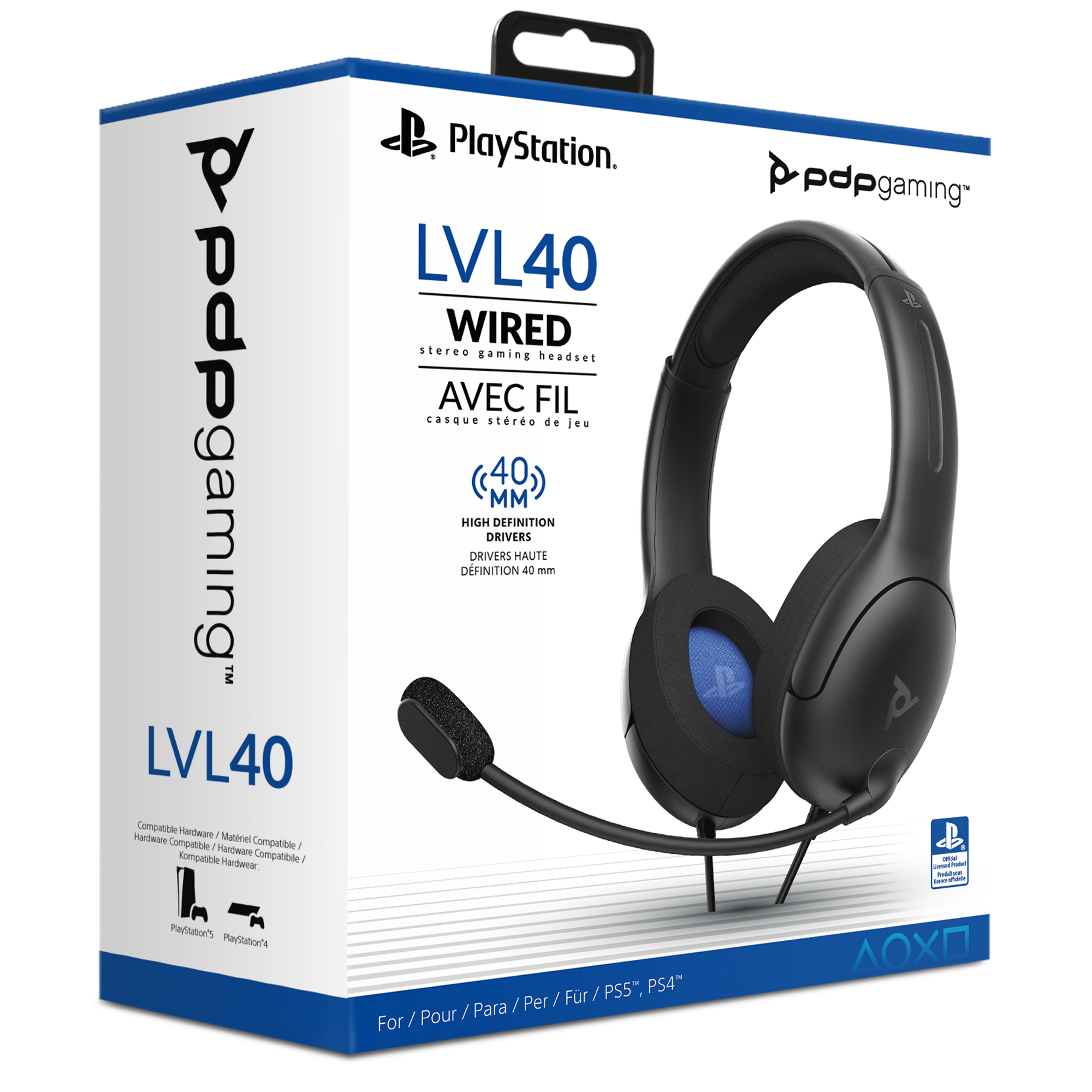 PlayStation 4/5 & PC Black AIRLITE Wired Headset by PDP