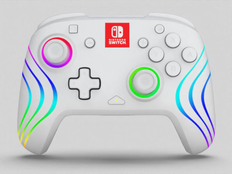 Nintendo Switch White Afterglow Wave Wireless Controller