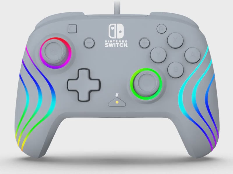 Nintendo Switch Grey Afterglow Wave Wired Controller